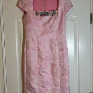 Etcetera Pink Textured Midi Dress. Sz 4